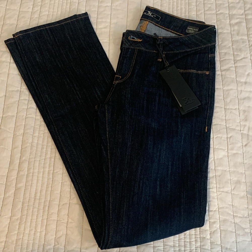 Heritage Dark Wash Denim Jeans Low Rise Straight Jennifer North Size 27/33  NWT